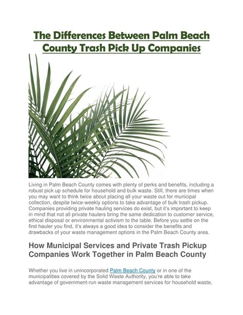 palm beach county trash pickup